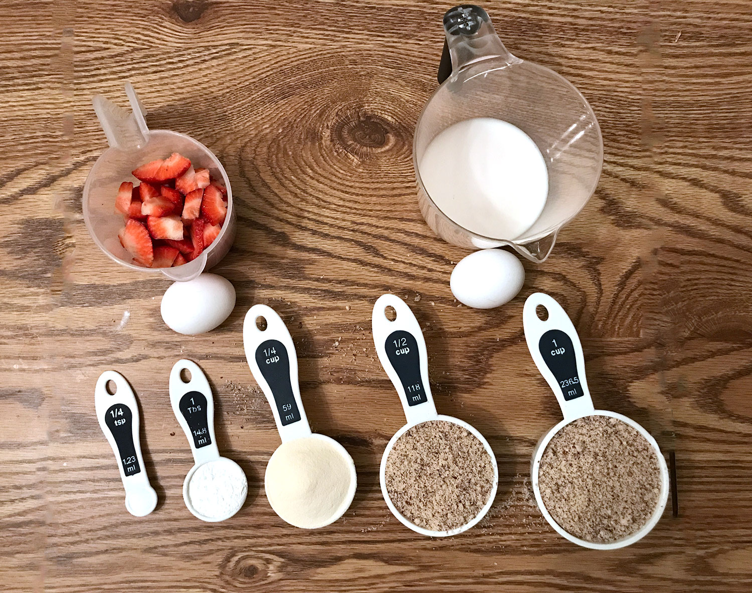Measured Ingredients For Vanilla Protein Pancakes