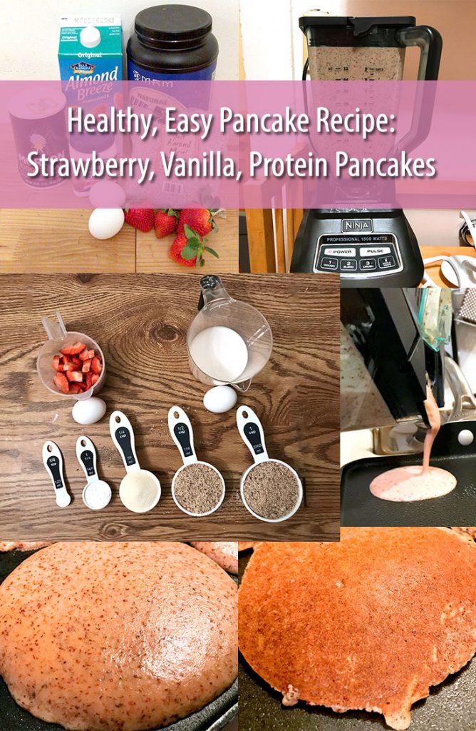 Healthy Pancake Recipe - Strawberry Vanilla Protein Pancakes