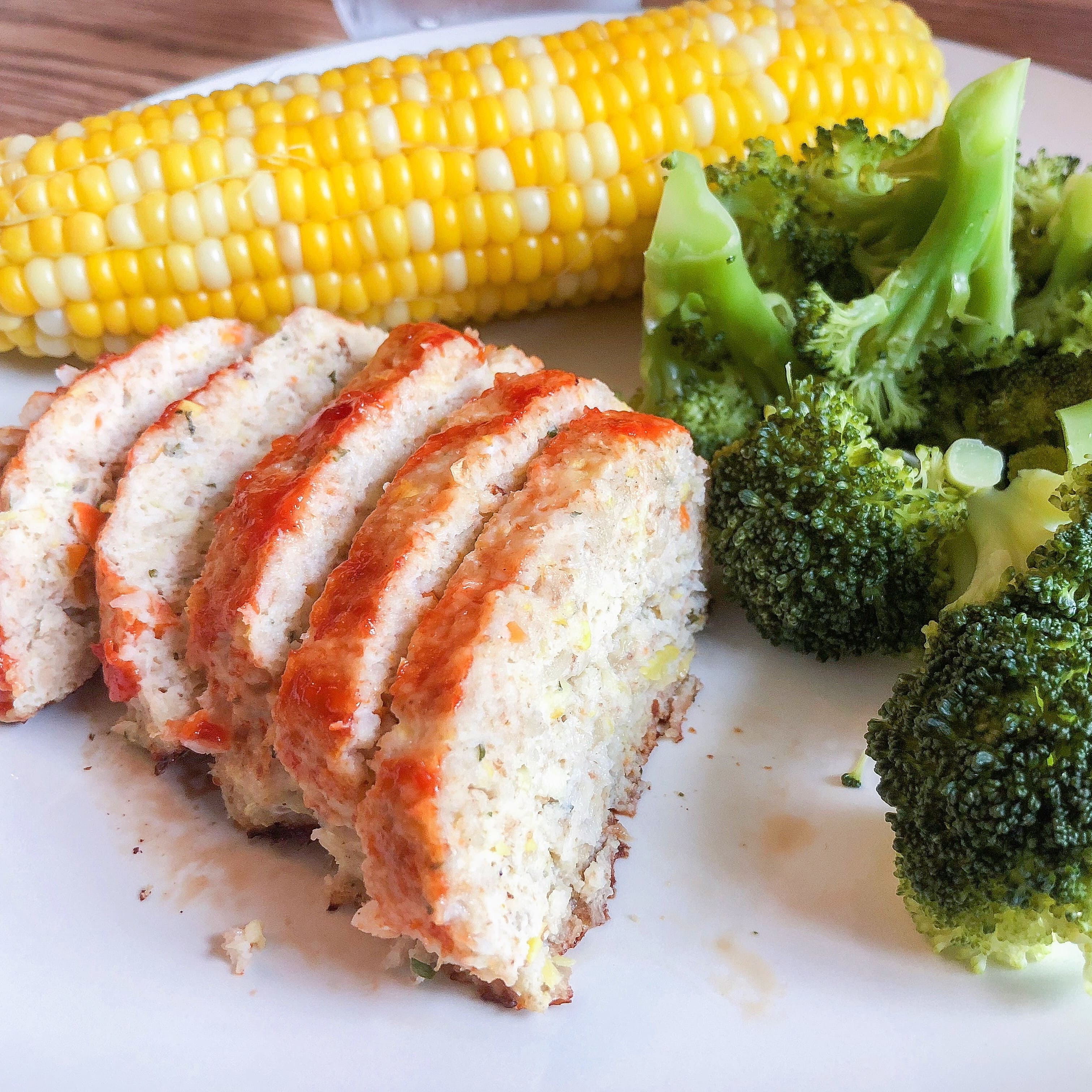 Plated Chicken Meatloaf Recipe Loaded With Veggies
